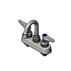 T&S B-1141-01 Workboard Faucet, Deck Mt., 4 Inch Centers, Swivel Gooseneck, Lever Handles | CE4ZZK