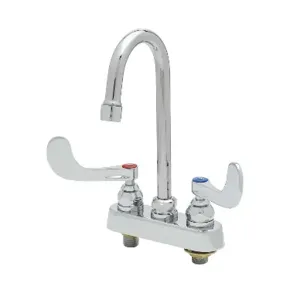 T&S B-1141-02A-WH4 Workboard Mixing Faucet, Deck Mt., 4 Inch, Swivel Gooseneck, With 2.2 GPM Aerator | AV3QCM