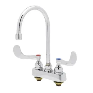 T&S B-1141-04 Workboard Faucet, Deck Mt., 4 Inch Centers, Swivel Gooseneck | AV3QCN