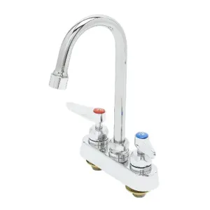 T&S B-1141-2-V12-CR Workboard Faucet, Deck Mt., 4 Inch, Ceramas, 1.2 GPM VR Aerator | AV3QCR