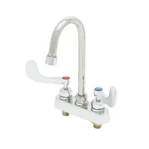 T&S B-1141-2VL15CR4 Workboard Faucet, 4 Inch Deck Mount, Ceramas, 4-3/8 Inch Gooseneck | CE4ZZM