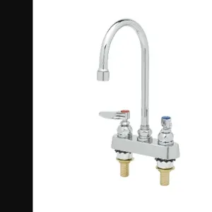 T&S B-1141-XS-F12 Workboard Faucet, 4 Inch Deck Mt., 6 Inch Swivel Gooseneck, 1.2 GPM Aerator | AV3QCW