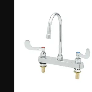 T&S B-1142-04XS-F12 Workboard Faucet, 8 Inch DeckMount, 6 Inch Swivel Gooseneck, 1.2GPM Aerator | AV3QDA