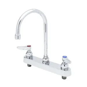 T&S B-1142 Workboard Faucet, Deck Mt., 8 Inch Centers, 6 Inch Swivel Gooseneck | AV3QCX