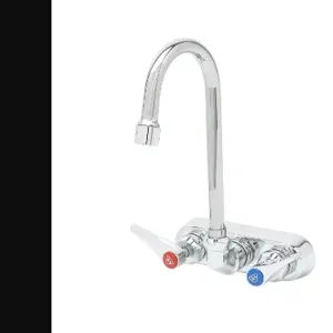 T&S B-1146-02A-CR Workboard Faucet, 4 Inch Wall Mount, Ceramas, 017907-40 Swivel Gooseneck | AV3QDK