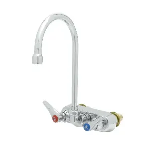 T&S B-1146-XS-F12 Workboard Faucet, 4 Inch Wall Mt., 6 Inch Swivel Gooseneck, 1.2 GPM Aerator | AV3QDV