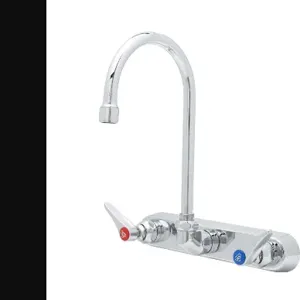 T&S B-1147 Workboard Faucet, Wall Mt., 8 Inch Centers, Swivel Gooseneck, Lever Handles | AV3QDW