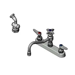 T&S B-1152 Workboard Faucet, Deck Mt., 8 Inch Centers, 8 Inch Swing Nozzle, With Diverter | AV3QEB