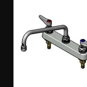 T&S B-1164 Workboard Faucet, 8 Inch, 1/2 Inch NPT Shanks, 10 Inch Swing Nozzle, 2.2 GPM | AV3QEJ