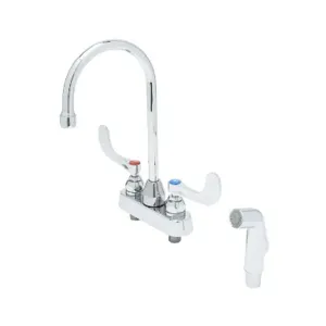 T&S B-1170 Workboard Faucet, Deck Mt., 4 Inch Centers, Gooseneck, Diverter | AV3QEK