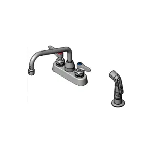 T&S B-1171-CR Workboard Faucet, 4 Inch, Deck Mt., Ceramas, 8 Inch Swing Nozzle | AV3QEP