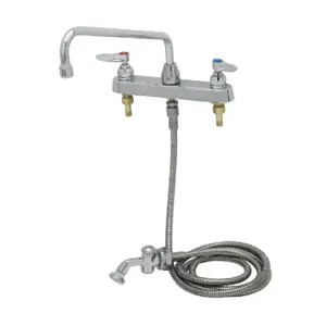 T&S B-1172-01 Workboard Faucet, 8 Inch Deck Mt., 12 Inch Swing Nozzle, Side Spray | AV3QER