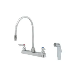 T&S B-1172-07-133X Workboard Faucet, 8 Inch, With 5 3/4 Inch Swivel Gooseneck, 7 Feet Sidespray Hose | AV3QEU