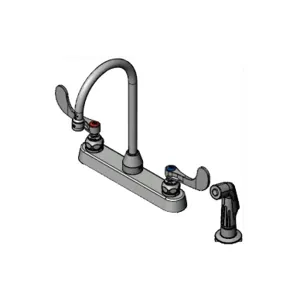 T&S B-1172-07-WH4 Workboard Faucet, 8 Inch, 5 3/4 Inch Swivel Gooseneck, 7 Feet Sidespray | AV3QEV