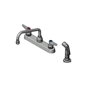 T&S B-1172-CR Workboard Faucet, 8 Inch Deck Mt., Ceramas, 8 Inch Swing Nozzle, Diverter | AV3QEX