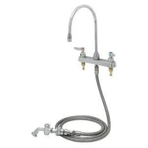 T&S B-1172-T Workboard Faucet, Deck Mt., 8 Inch Centers, Gooseneck, Diverter | AV3QEY