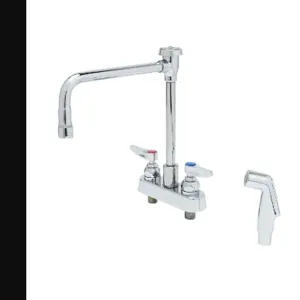 T&S B-1177 Workboard Faucet, Deck Mt, 4 Inch Centers, Rigid Vac. Breaker Nozzle, Side Spray | AV3QFF