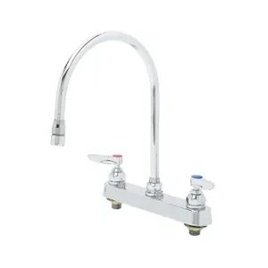 T&S B-1194-QT-A22 Workboard Faucet, 8 Inch, Deck Mt., Swivel Gooseneck, Lever Handles | AV3QFH