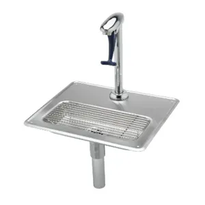 T&S B-1230 Glass Filler Water Station, Pedestal Glass Filler and Drip Pan | AV3QGL