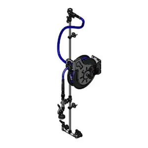 T&S B-1433-01M-QDS Hose Reel System, With 2 QD Spray Valves, 3/8 Inch ID x 35 Feet Hose, Open Reel | AV3QJQ