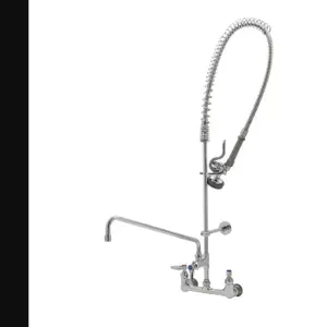 T&S B-2180 Pre-Rinse Faucet Unit, 8 Inch Wall Mt Base, Add-On Faucet, With 18 Inch Nozzle | AV3QMJ