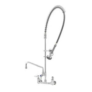 T&S B-2187 Pre-Rinse Faucet Unit, 8 Inch Wall Mount, Add-On Faucet, 14 Inch Swing Nozzle | AV3QML