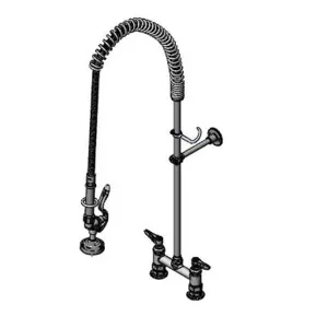 T&S B-2223 Pre-Rinse Faucet, 6 Inch Deck Mount, 44 Inch SS Flex Hose And Spray Valve | AV3QMQ