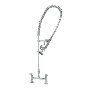 T&S B-2277 Pre-Rinse Faucet, Spring Action, Deck Mount, Vac. Breaker, Supply Nipples | AV3QNP