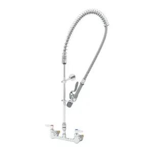 T&S B-2278-02-CR Pre-Rinse Faucet Unit, 8 Inch Wall Mount, Vacuum Breaker, Wall Bracket | AV3QNY