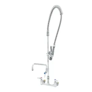 T&S B-2278-A12CRCEL Pre-Rinse Faucet, 8 Inch Wall Mount Base, VB, Wall Bracket, 44 Inch Flex Hose | AV3QPA