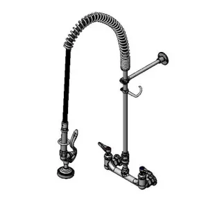 T&S B-2278-B9 Pre-Rinse Faucet, 8 Inch Wall Mount Base, Vacuum Breaker, Wall Bracket | AV3QPC