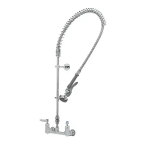 T&S B-2278-CR Pre-Rinse Faucet, 8 Inch Wall Mount Base, Vacuum Breaker, Wall Bracket | AV3QPD