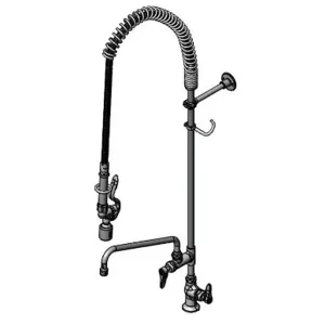 T&S B-2285-12-CR-BC Pre-Rinse Faucet Unit, With Ceramas, Wall Bracket, 12 Inch Swivel Nozzle | AV3QQC