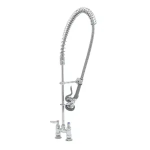 T&S B-2288 Pre-Rinse Faucet, Spring Action, Deck Mount, 4 Inch Centers, Wall Bracket | AV3QQH