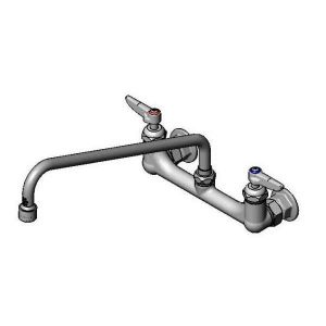 T&S B-2299-VF22-CR Double Pantry Faucet, 8 Inch Wall Mt., Ceramas, 14 Inch Swing Nozzle | CE6AAJ