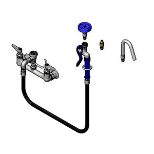 T&S B-2312-CR Pot And Kettle Filler, 8 Inch Wall Mount, Vacuum Breaker, 44 Inch Hose | AV3QRB