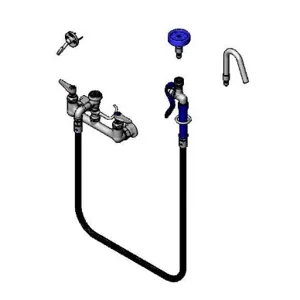 T&S B-2313 Pot And Kettle Filler, 8 Inch Wall Mount, Vacuum Breaker, 68 Inch Hose | AV3QRC