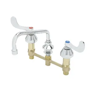 T&S B-2347-01 Medical Faucet, Concealed Body, Deck Mt., 8 Inch Centers, 8 Inch Swing Nozzle | AV3QTB