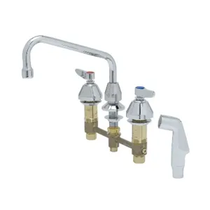 T&S B-2347-02 Medical Faucet, With Sidespray, 8 Inch Centers, 8 Inch Swing Nozzle | AV3QTC