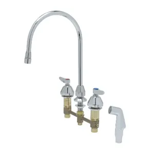 T&S B-2347-04 Medical Faucet, With Sidespray, 8 Inch Centers, Swivel Gooseneck, Lever Handles | AV3QTF