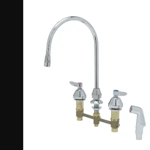 T&S B-2347-05-LVR Medical Faucet, With Sidespray, 8 Inch Centers, Swivel Gooseneck, With Aerator | AV3QTH