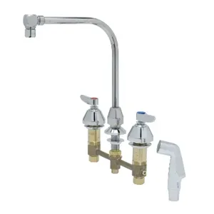 T&S B-2347-06 Medical Faucet, 8 Inch Deck Mount, High-Arc Gooseneck And Aerator, Lever Handles | AV3QTJ