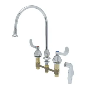 T&S B-2347 Medical Faucet, With Sidespray, 8 Inch Centers, Gooseneck | AV3QTA