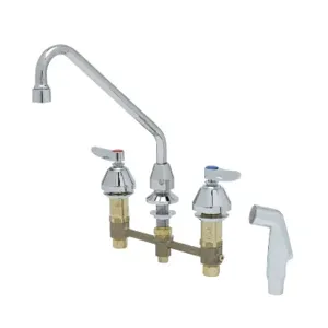 T&S B-2365 Widespread Concealed Faucet, 8 Inch, 9 Inch Swing Nozzle, Sidespray | AV3QUL