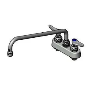 T&S B-2391 Workboard Faucet, Deck Mt., 4 Inch Centers, 14 Inch Swing Nozzle, Lever Handles | AV3QUY