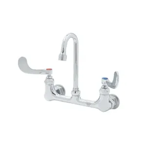 T&S B-2443 Wallmount Faucet, 8 Inch, VR Aerator, 4 Inch Handles | AV3QVQ