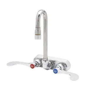 T&S B-2459 Faucet, 4 Inch, Wall Mount, Quarter-Turn, 4 Inch Wrist Handles | AV3QWF