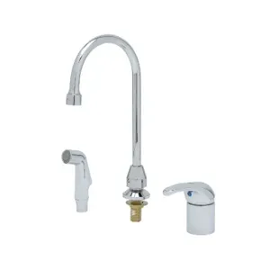 T&S B-2743 Faucet, Single Lever Side Mount Control, Swivel/Rigid Gooseneck, VR Aerator | AV3QZE