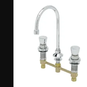 T&S B-2820 Metering Faucet, Deck Mt., 8 Inch Centers, Rigid Gooseneck, With 2.2 GPM Aerator | AV3QZM