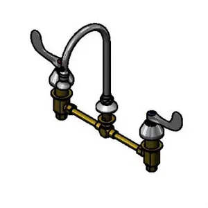 T&S B-2865-04L Medical Faucet, Deck Mt., 12 Inch Centers, Rigid/Swivel GN, With Rosespray | AV3RBL